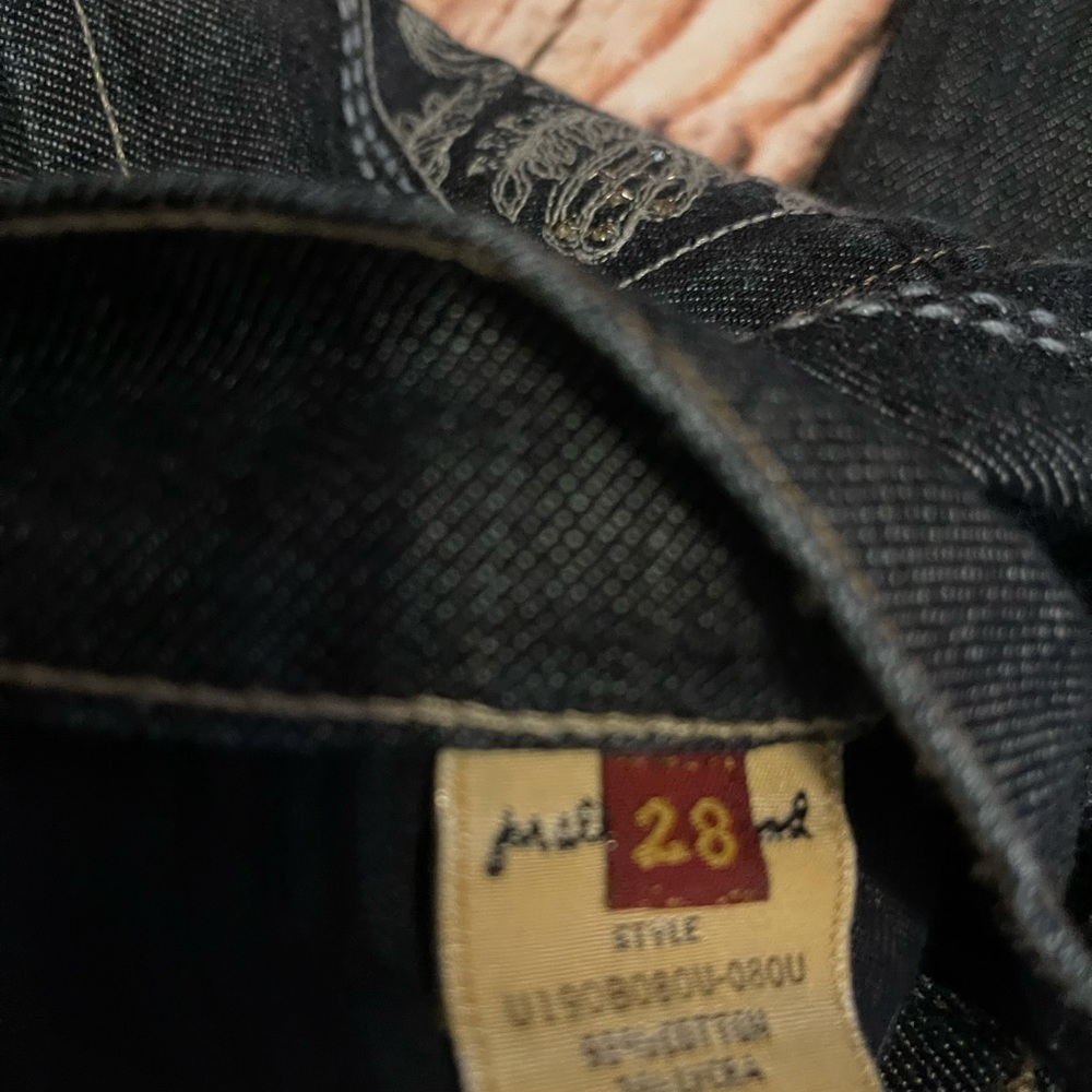 7 FOR ALL MANKIND JEANS BLUE EMBROIDERED on BACK POCKET, U 190B080U080U Size 28 - Picture 8 of 8